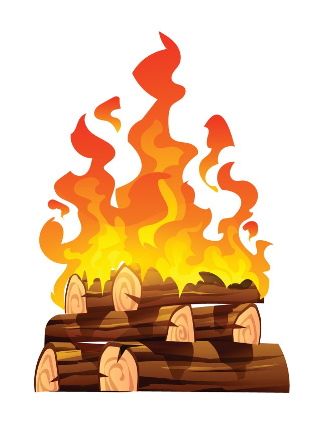 Burning bonfire with wood. Firewood flames vector cartoon illustration  21623854 Vector Art at Vecteezy